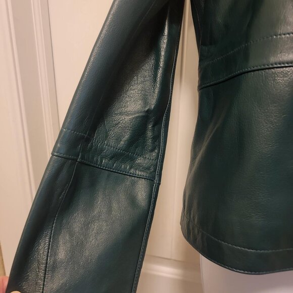 Classic Design Pendleton Sheep Leather Jacket Forest Green Size Small - Picture 4 of 12